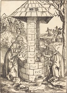 Christus en de Vrouw van Samaria door Lucas Cranach the Elder
