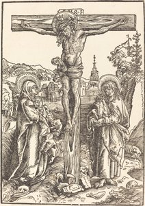 Christus aan het Kruis tussen de Maagd en Sint Jan door Lucas Cranach the Elder