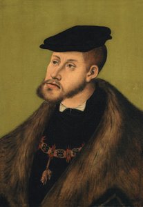 Duits: Bildnis Kaiser Karls V. Portret van keizer Karel V door Lucas Cranach the Elder