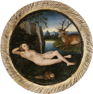 Duits: Rustende lentenimf Liggende nimf door Lucas Cranach the Elder