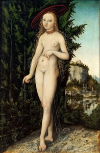 Duits: Staande Venus in een landschap Venus in een landschap door Lucas Cranach the Elder