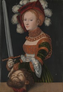 Judith met het hoofd van Holofernes door Lucas Cranach the Elder