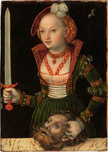Judith met het hoofd van Holofernes door Lucas Cranach the Elder