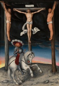 Kruisiging met de gelovige kapitein. 1536 door Lucas Cranach the Elder