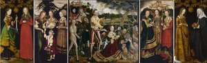 Lucas Cranach de Oudere - Altaarstuk van St. Catherine (Dresden  Londen) door Lucas Cranach the Elder