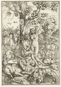 De zondeval van de mens door Lucas Cranach the Elder