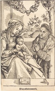 De Maagd en het Kind aanbeden door Frederik de Wijze van Saksen door Lucas Cranach the Elder