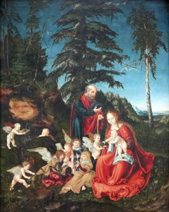 De rust op de vlucht naar Egypte door Lucas Cranach the Elder
