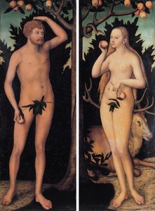 Adam en Eva door Lucas Cranach the Younger