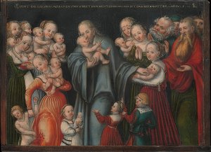 Christus zegent de kinderen. Om 1545-50