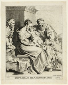 De Heilige Familie met Sint Elisabeth en de Jonge Johannes de Doper door Lucas Emil Vorsterman