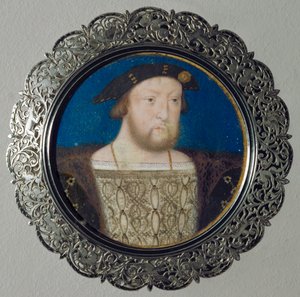 Henry VIII, koning van Engeland Miniatuur op perkament, ...