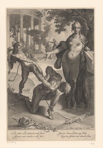 Cupido bindt Mercurius vast en Venus kijkt toe