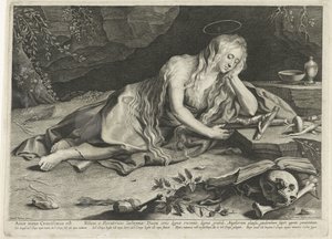 Boetvaardige Maria Magdalena in een grot