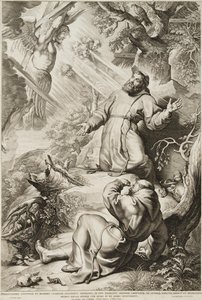 Franciscus ontvangt de stigmata door Lucas Vorsterman the Elder