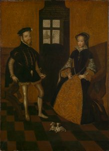 Maria I van Engeland en Filips II van Spanje door Lucas de (after) Heere