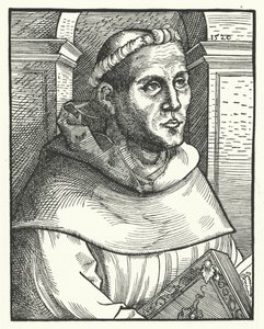 Maarten Luther als augustijner monnik door Lucas the Elder (after) Cranach