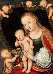 Madonna en Kind met de jonge Johannes de Doper, na 1537 door Lucas the Elder Cranach