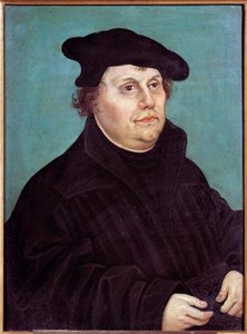 Portret van Martin Luther, Duitse religieuze hervormer door Lucas the Elder Cranach