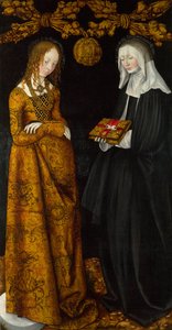 Heilige Christina en heilige Odile door Lucas the Elder Cranach