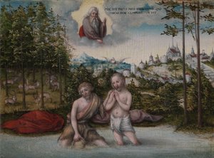 De Doop van Christus door Lucas the Elder Cranach