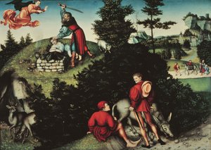 Het Offer van Isaac door Lucas the Elder Cranach