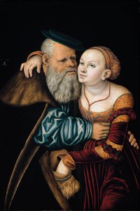 Het ongelijke paar door Lucas the Elder Cranach