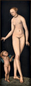 Venus met Cupido de Honingdief, door Cranach, Lucas, de Oudere (1472-1553). Olie op hout, na 1537. Afmetingen: 175,4x66,3 cm. Germanisches Nationalmuseum, Neurenberg door Lucas the Elder Cranach