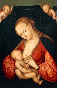 Maagd Maria voedt Jezus door Lucas the Elder Cranach