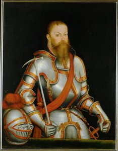 Keurvorst Moritz van Saksen ... (schilderij op doek) door Lucas the Younger Cranach