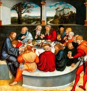 Het Laatste Avondmaal (met Luther onder de Apostelen). Reformatie altaarstuk