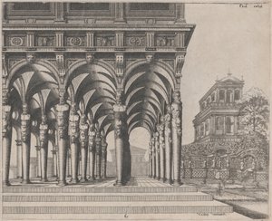 Loggia met Satyr Termen en een Tuin