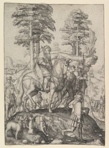 Abigail voor David door Lucas van Leyden