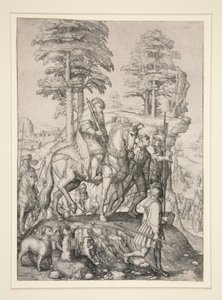 Abigail voor David door Lucas van Leyden