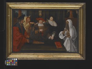 Allegorie van de jeugd tussen roem en dwaasheid door Lucas van Leyden