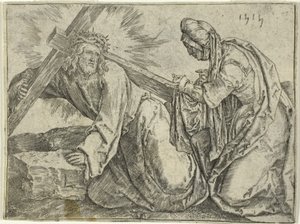 Christus draagt het kruis door Lucas van Leyden