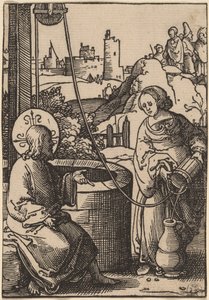 Christus en de vrouw van Samaria door Lucas van Leyden