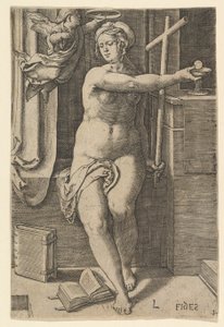 Geloof Fides, uit de serie De zeven deugden door Lucas van Leyden
