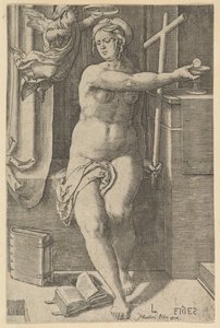 Geloof, uit de serie De Zeven Deugden door Lucas van Leyden