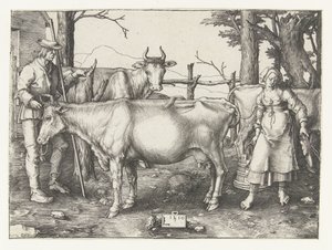 Het melkmeisje door Lucas van Leyden