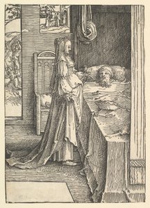 Izebel belooft Naboths wijngaarden aan koning Achab, ca. 1517 door Lucas van Leyden