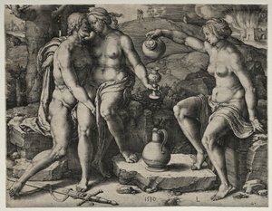 Lot en zijn dochters door Lucas van Leyden