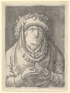 Oude vrouw met druiven, ca. 1523