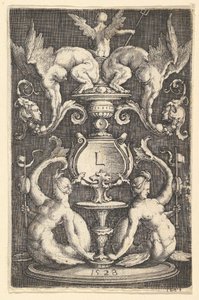 Paneel van ornament met twee sirenen