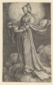 St. Maria Magdalena op de wolken, 1518 door Lucas van Leyden