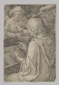 St. Mattheüs, uit de serie De Vier Evangelisten, 1518 door Lucas van Leyden