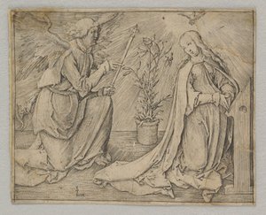 De annunciatie, ca. 1516 door Lucas van Leyden