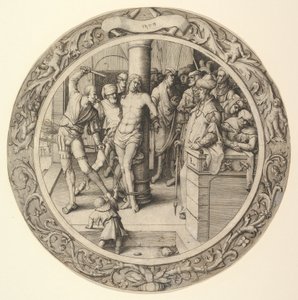 De geseling, uit de Circulaire Passie door Lucas van Leyden