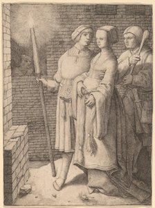 De Man met de Fakkel en een Vrouw Gevolgd door een Dwaas door Lucas van Leyden