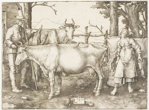 Het melkmeisje door Lucas van Leyden